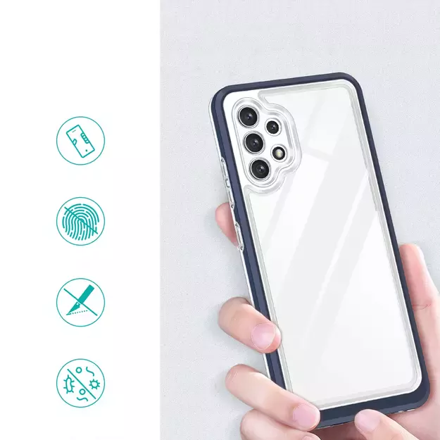 Clear 3in1 Case for Samsung Galaxy A32 5G Frame Gel Cover Blue 9