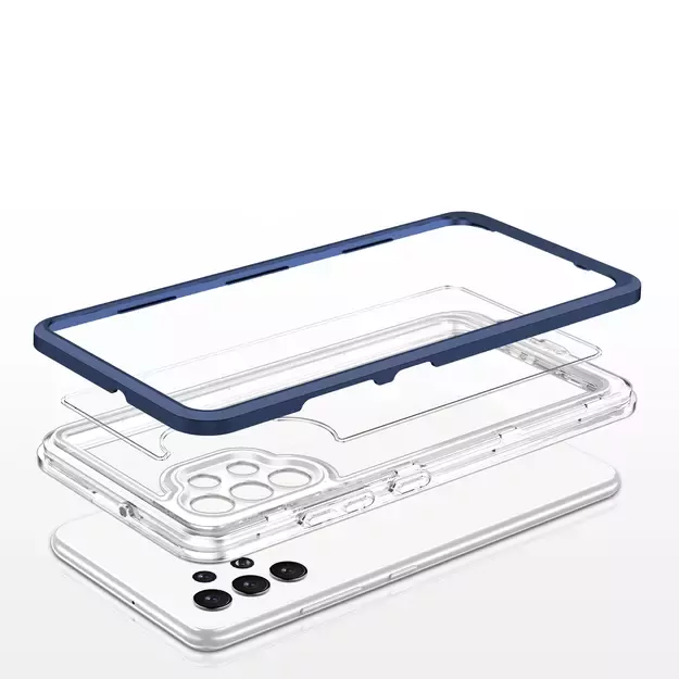 Clear 3in1 Case for Samsung Galaxy A32 5G Frame Gel Cover Blue 12