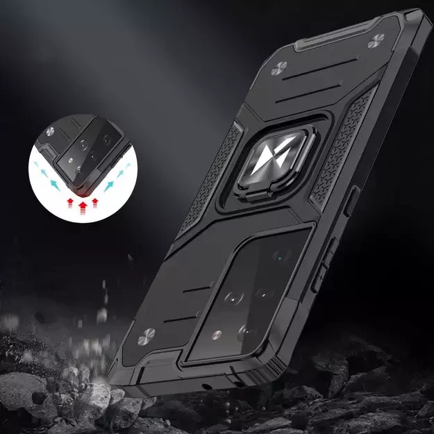 Wozinsky Ring Armor tough hybrid case cover + magnetic holder for Samsung Galaxy S22 Ultra blue 11