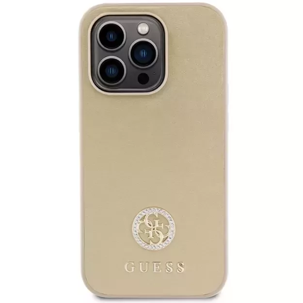 Guess GUHCP15LPS4DGPD iPhone 15 Pro 6.1&quot  gold/gold hardcase Strass Metal Logo 2