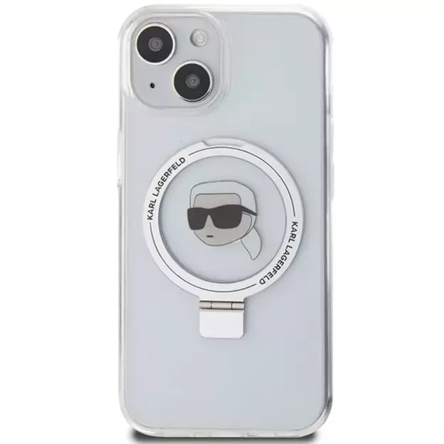 Karl Lagerfeld KLHMP15SHMRSKHH iPhone 15 6.1&quot  white/white hardcase Ring Stand Karl Head MagSafe 2