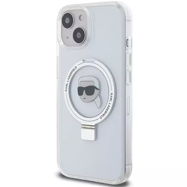 Karl Lagerfeld KLHMP15SHMRSKHH iPhone 15 6.1&quot  white/white hardcase Ring Stand Karl Head MagSafe 1