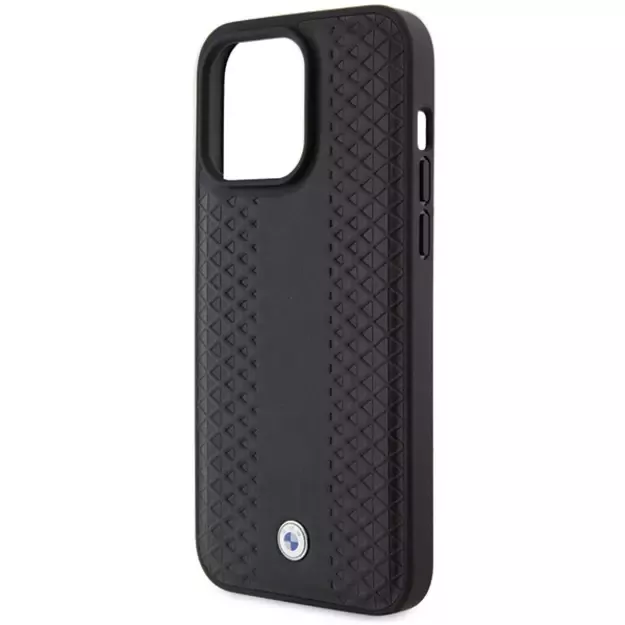 BMW Leather Diamond Pattern case for iPhone 15 Pro Max - black 5