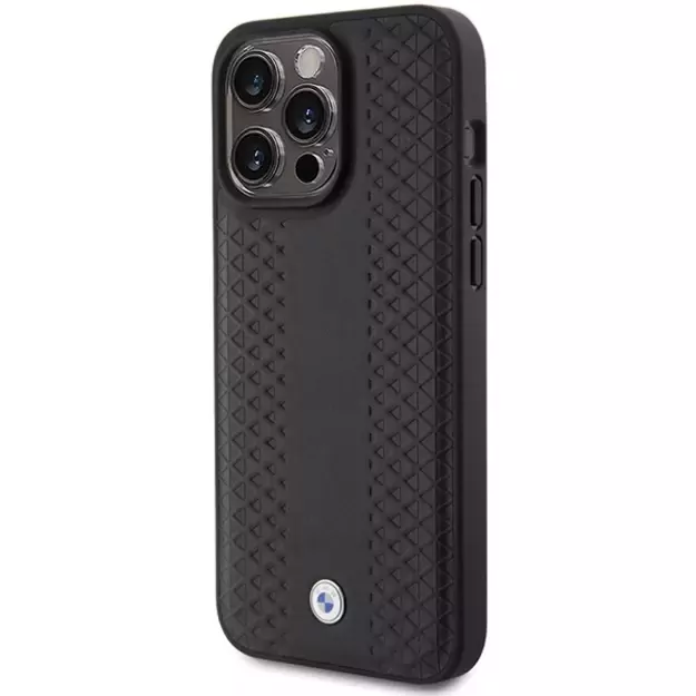 BMW Leather Diamond Pattern case for iPhone 15 Pro Max - black 1