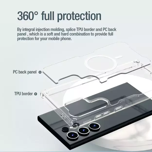 Nillkin Nature Pro armored case with a magnetic ring for Samsung Galaxy S24 Ultra - white 32