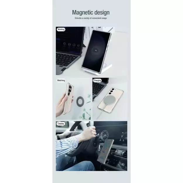 Nillkin Nature Pro armored case with a magnetic ring for Samsung Galaxy S24 Ultra - white 28