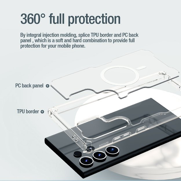 Nillkin Nature Pro armored case with a magnetic ring for Samsung Galaxy S24 Ultra - white 11