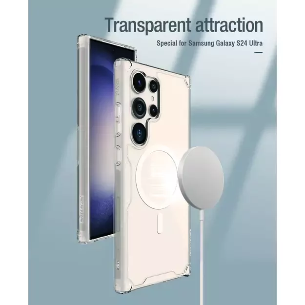 Nillkin Nature Pro armored case with a magnetic ring for Samsung Galaxy S24 Ultra - white 26