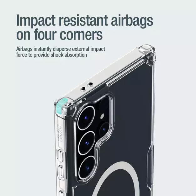 Nillkin Nature Pro armored case with a magnetic ring for Samsung Galaxy S24 Ultra - white 34
