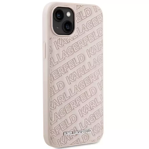 Karl Lagerfeld Quilted K Pattern case for iPhone 15 Plus / 14 Plus - pink 3