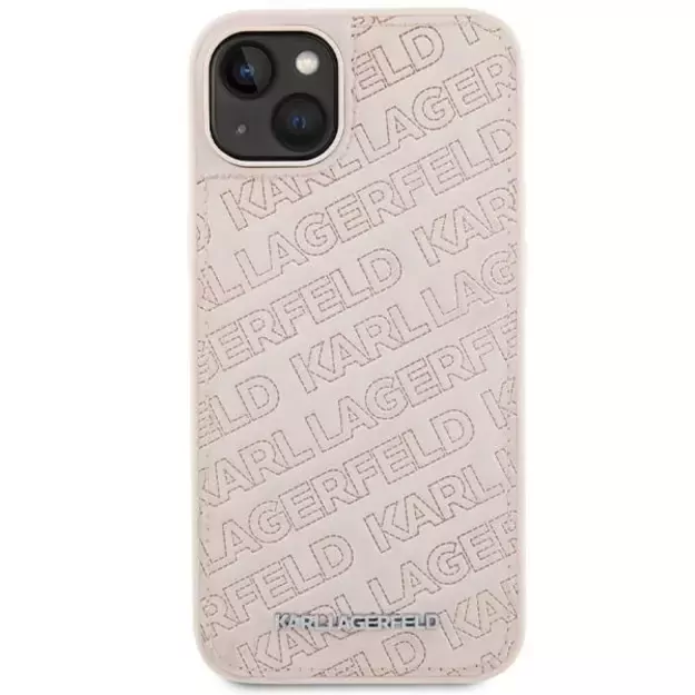 Karl Lagerfeld Quilted K Pattern case for iPhone 15 Plus / 14 Plus - pink 2