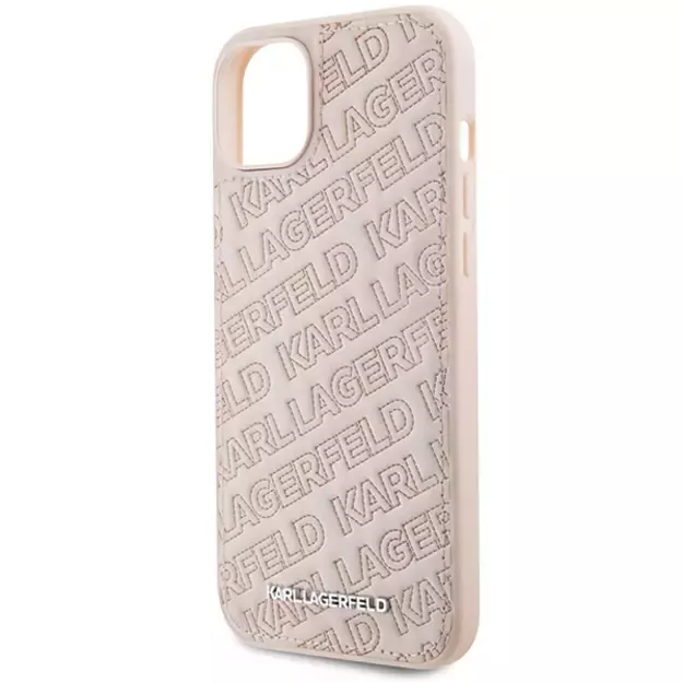Karl Lagerfeld Quilted K Pattern case for iPhone 15 Plus / 14 Plus - pink 5