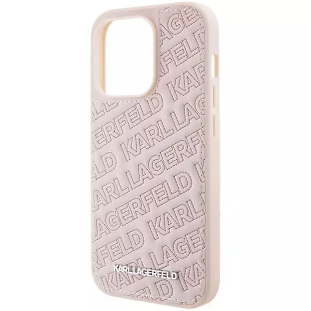 Karl Lagerfeld Quilted K Pattern case for iPhone 15 Pro Max - pink 6
