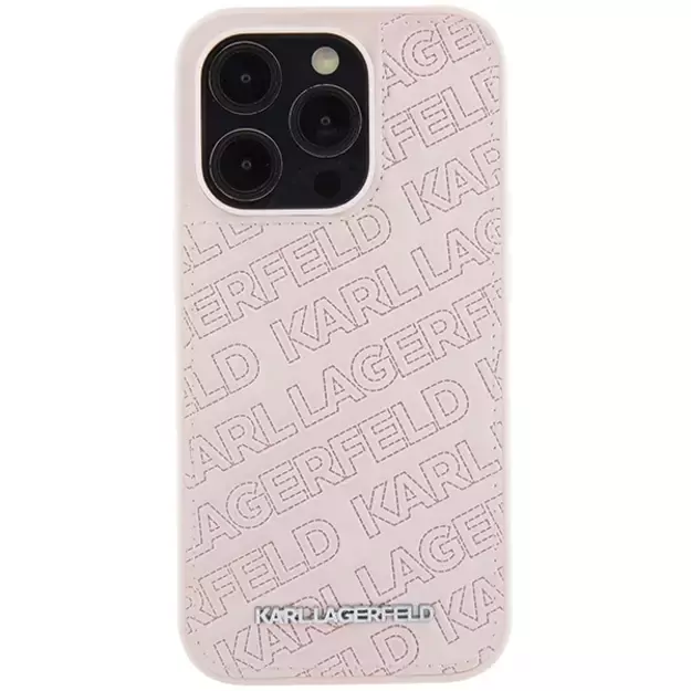 Karl Lagerfeld Quilted K Pattern case for iPhone 15 Pro Max - pink 3