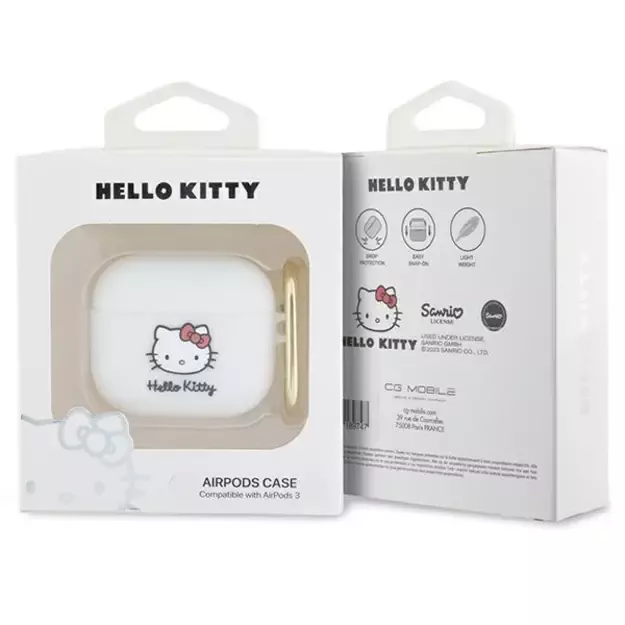 Hello Kitty Silicone 3D Kitty Head case for AirPods 3 - white 2