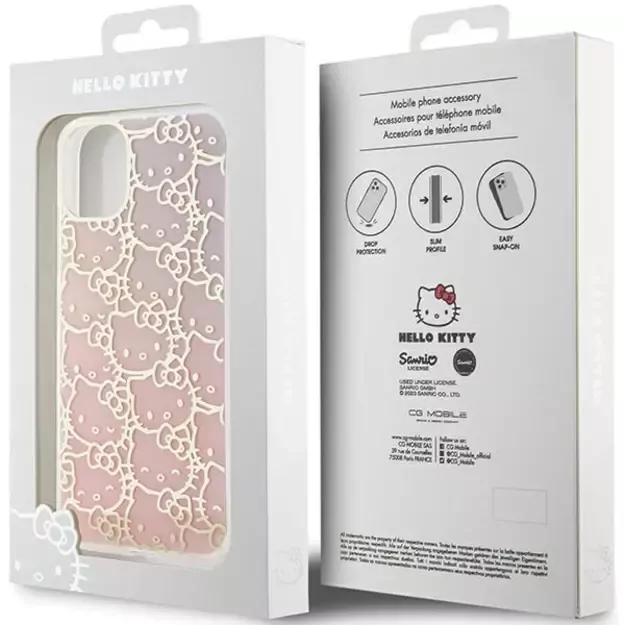 Hello Kitty IML Gradient Electrop Crowded Kitty Head Case for iPhone 11 / Xr - Pink 7