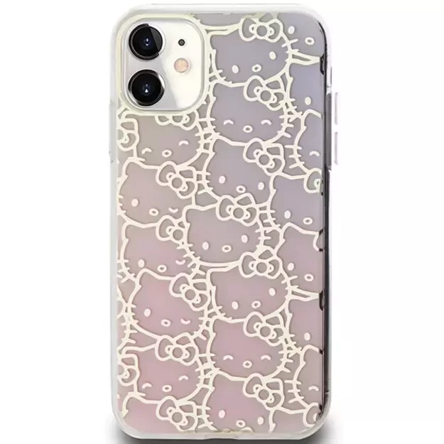 Hello Kitty IML Gradient Electrop Crowded Kitty Head Case for iPhone 11 / Xr - Pink 2