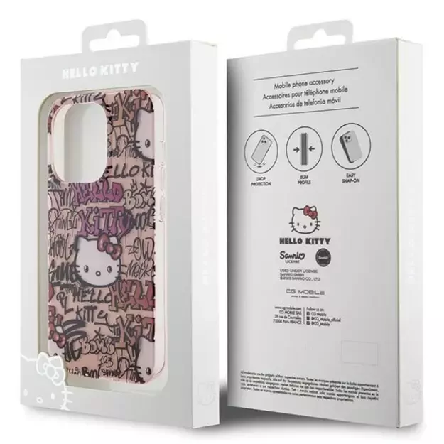 Hello Kitty IML Tags Graffiti case for iPhone 14 Pro - pink 7