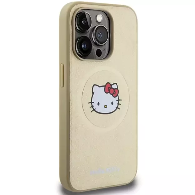 Hello Kitty Leather Kitty Head MagSafe case for iPhone 13 Pro Max - gold 3