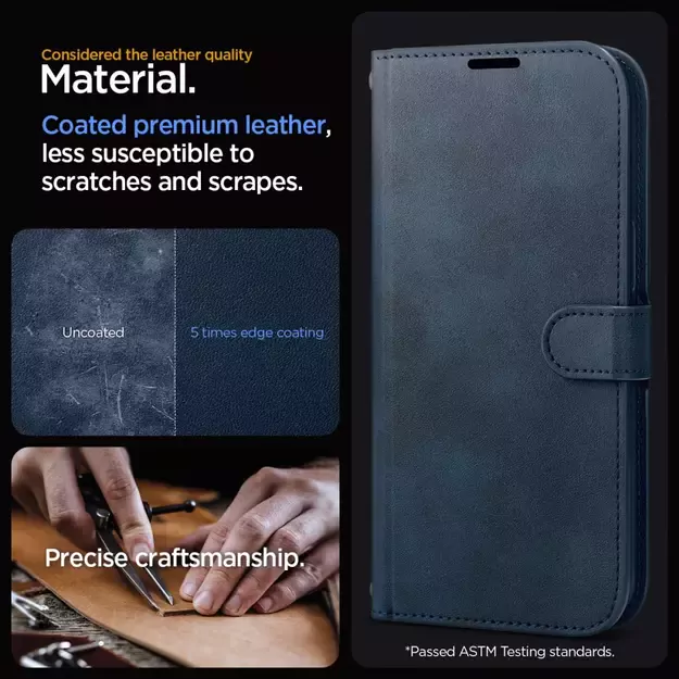 Spigen Wallet S Pro Case for iPhone 15 Pro - Navy Blue 24
