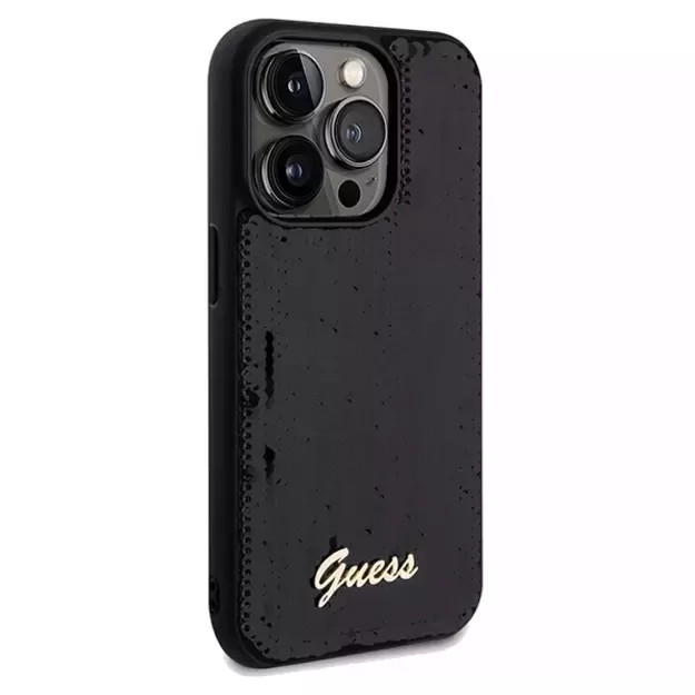 Guess Sequin Script Metal case for iPhone 14 Pro - black 3