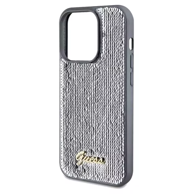 Guess Sequin Script Metal case for iPhone 14 Pro Max - silver 5