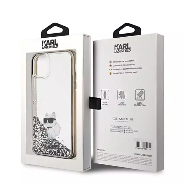 Karl Lagerfeld Liquid Glitter Choupette case for iPhone 11 / Xr - transparent 7