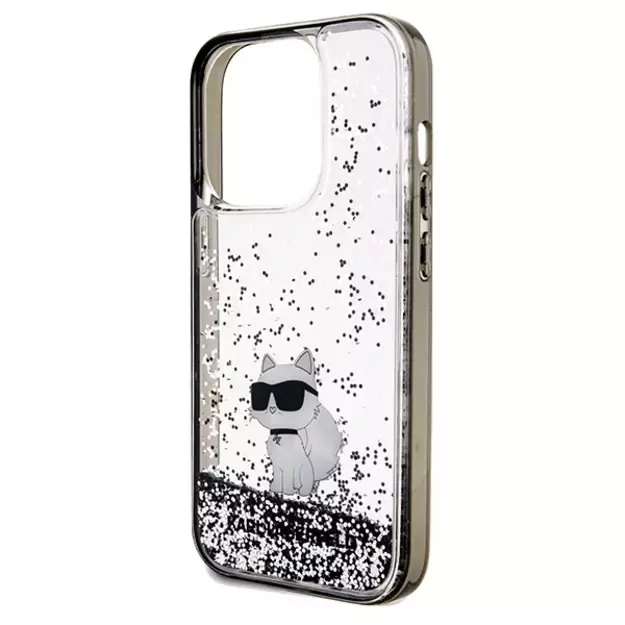 Karl Lagerfeld Liquid Glitter Choupette case for iPhone 14 Pro - transparent 12