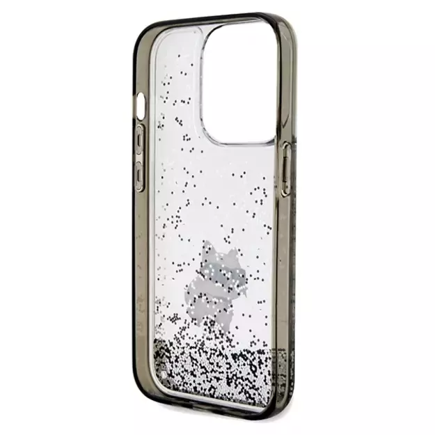Karl Lagerfeld Liquid Glitter Choupette case for iPhone 14 Pro - transparent 13