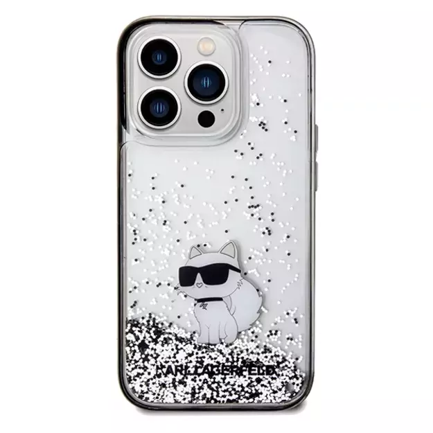 Karl Lagerfeld Liquid Glitter Choupette case for iPhone 14 Pro - transparent 9