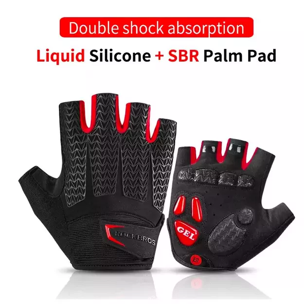 Rockbros S169BR XXL cycling gloves with gel inserts - black and red 2