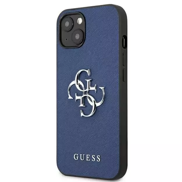 Guess GUHCP13SSA4GSBL iPhone 13 mini 5.4&quot  blue/blue hardcase Saffiano 4G Metal Logo 1