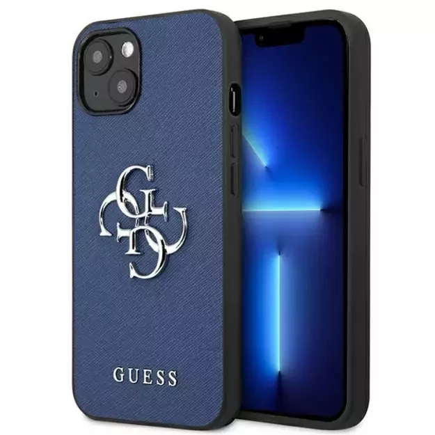 Guess GUHCP13SSA4GSBL iPhone 13 mini 5.4&quot  blue/blue hardcase Saffiano 4G Metal Logo