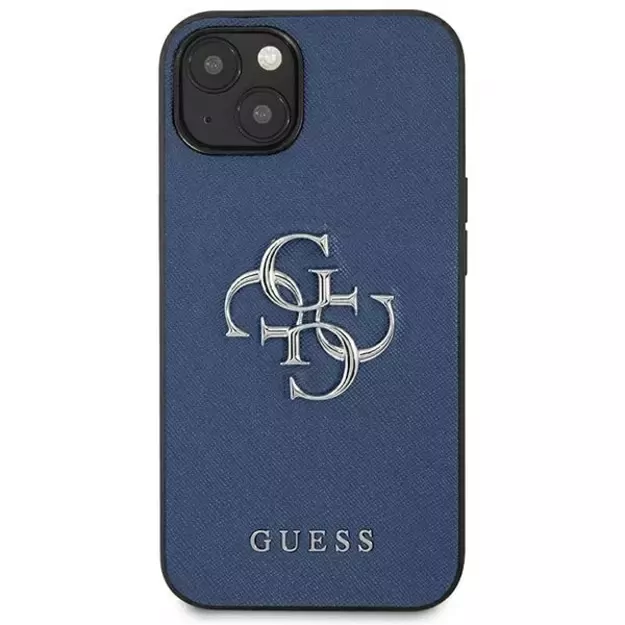 Guess GUHCP13SSA4GSBL iPhone 13 mini 5.4&quot  blue/blue hardcase Saffiano 4G Metal Logo 2