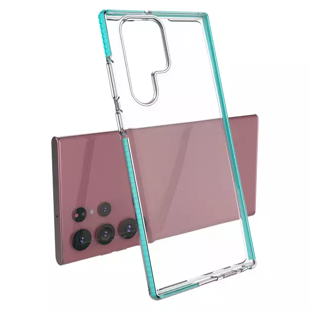 Spring Case cover gel cover with colored frame for Samsung Galaxy S22 Ultra light pink 2
