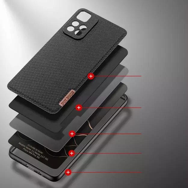 Dux Ducis Fino case cover covered with nylon material Poco M4 Pro 5G black 2