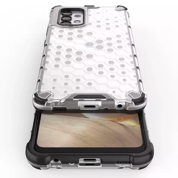 Honeycomb case armored cover with a gel frame for Samsung Galaxy A03s (166.5) black 24