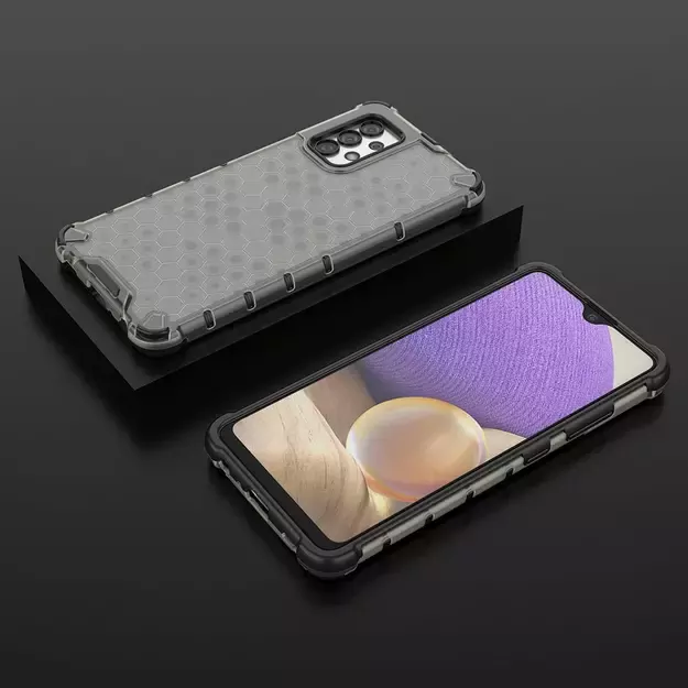 Honeycomb case armored cover with a gel frame for Samsung Galaxy A03s (166.5) black 15