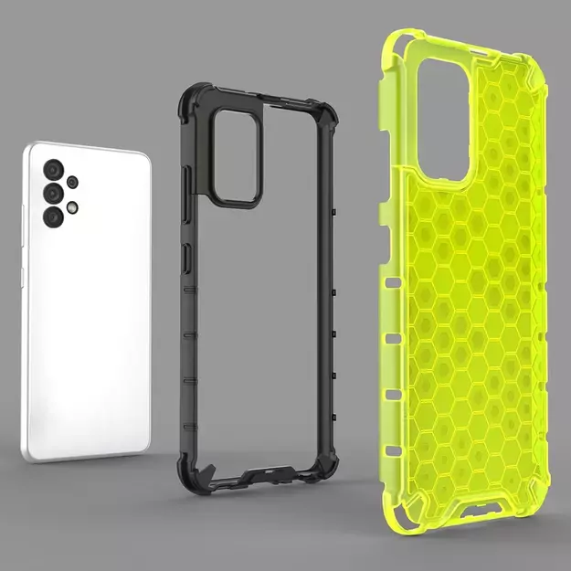 Honeycomb case armored cover with a gel frame for Samsung Galaxy A03s (166.5) black 20