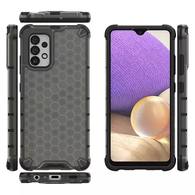 Honeycomb case armored cover with a gel frame for Samsung Galaxy A03s (166.5) black 14