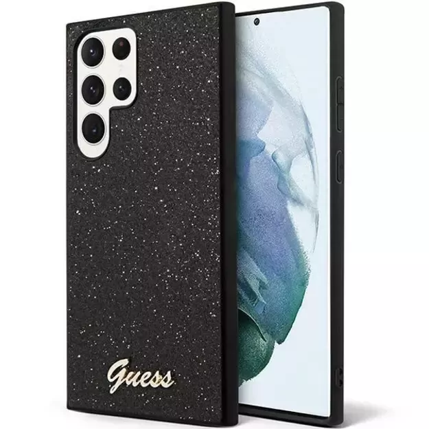 Guess Glitter Script Case for Samsung Galaxy S24 Ultra - Black