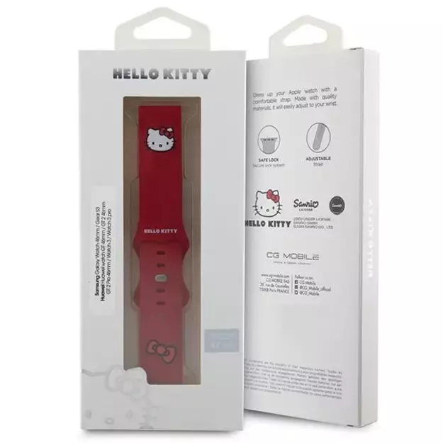 Hello Kitty Silicone Kitty Head strap universal 22mm - red 3