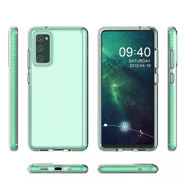 Spring Case clear TPU gel protective cover with colorful frame for Samsung Galaxy A72 4G light pink 4