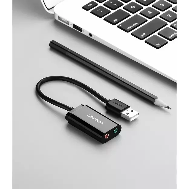 Ugreen external sound card music adapter USB - 3.5 mm mini jack 15cm black (30724) 7