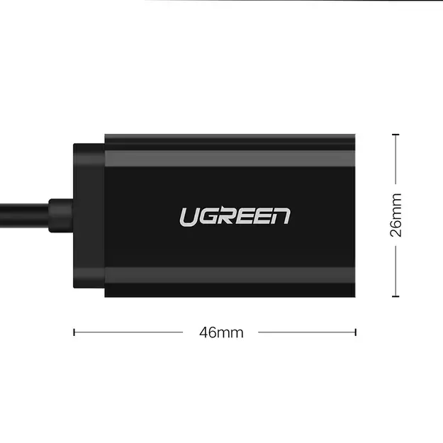 Ugreen external sound card music adapter USB - 3.5 mm mini jack 15cm black (30724) 11