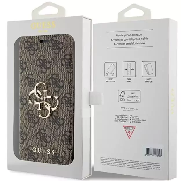 Guess 4G Metal Logo case for iPhone 15 Pro Max - brown 3