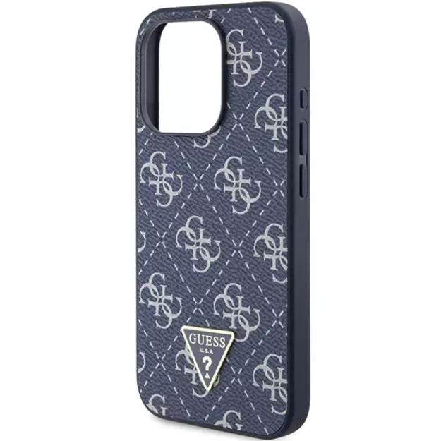 Guess 4G Triangle Metal Logo case for iPhone 15 Pro - blue 12
