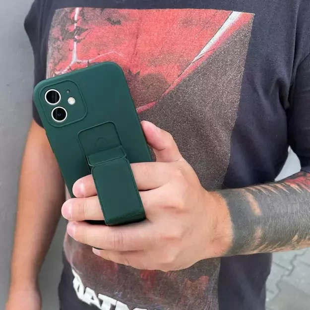 Wozinsky Kickstand Case silicone case with stand for iPhone 11 Pro dark green 7