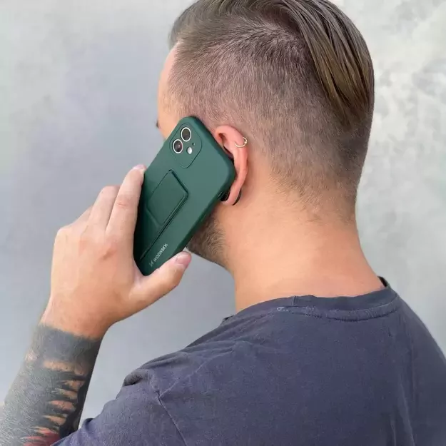 Wozinsky Kickstand Case silicone case with stand for iPhone 11 Pro dark green 5
