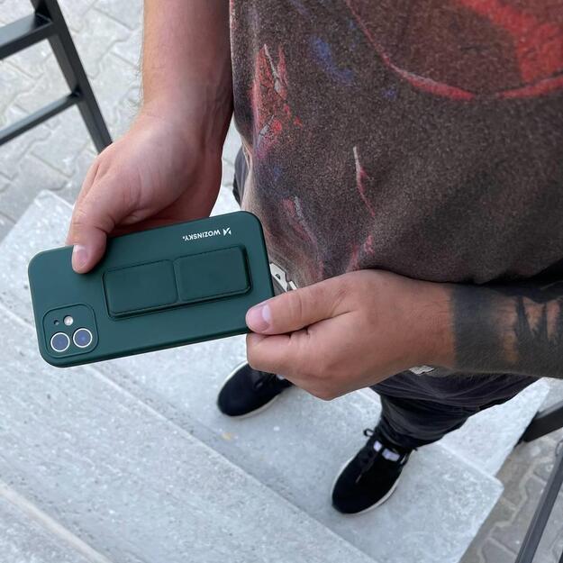 Wozinsky Kickstand Case silicone case with stand for iPhone 11 Pro dark green 17